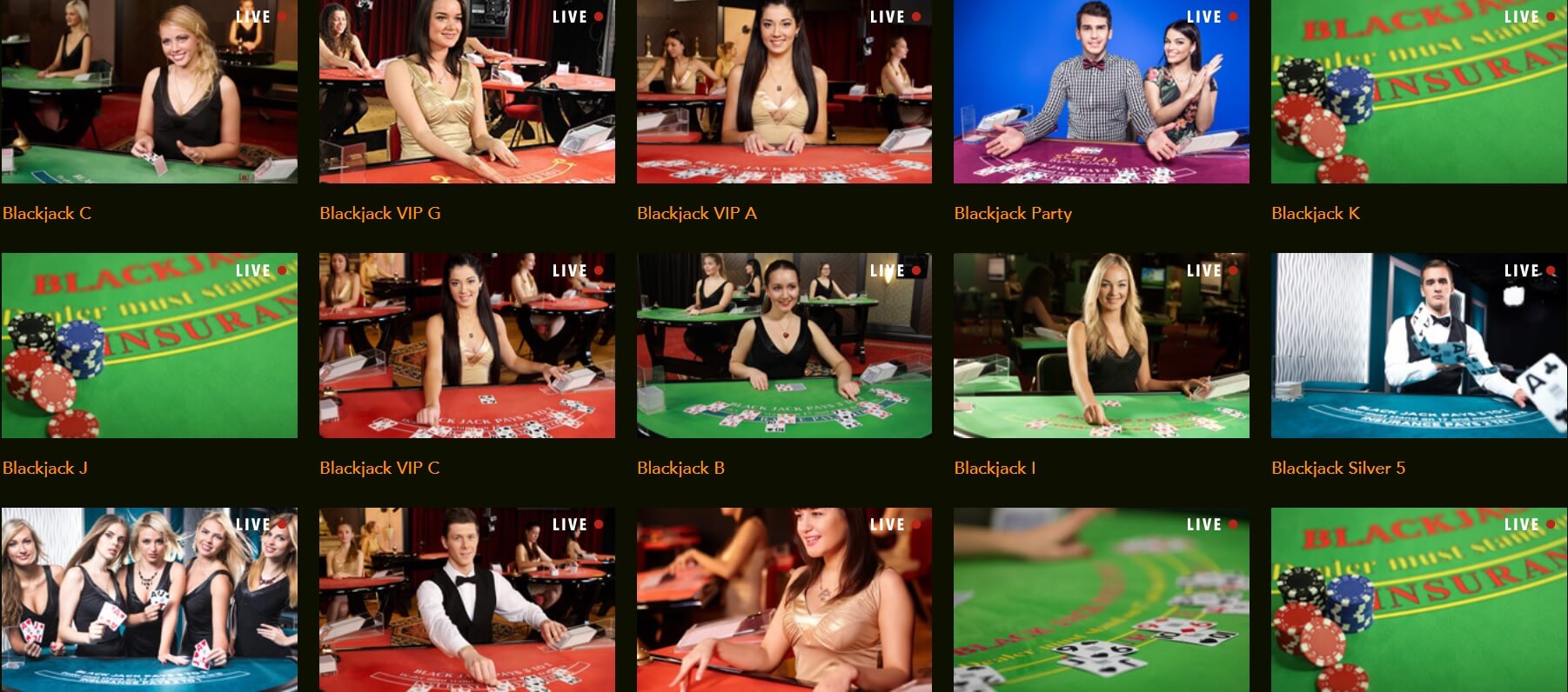 live casino games blackjack